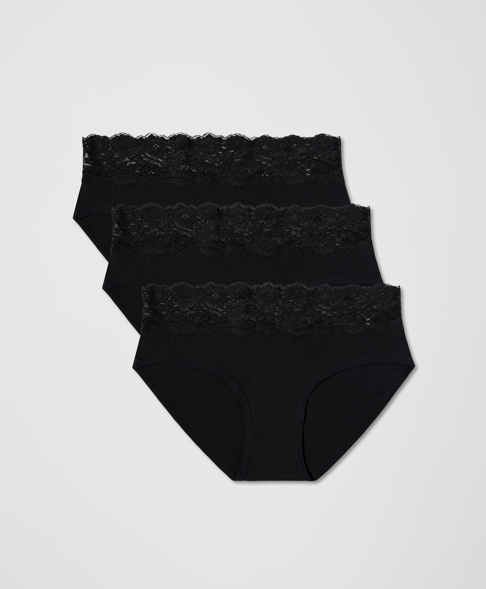 Organic Lace Waist Brief 3-Pack