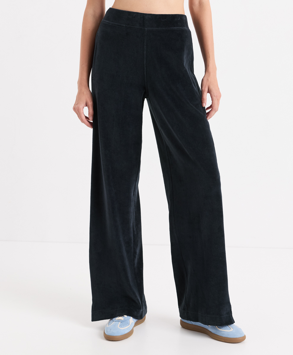 Organic Pure Velour Rib Tuxedo Stripe Pant