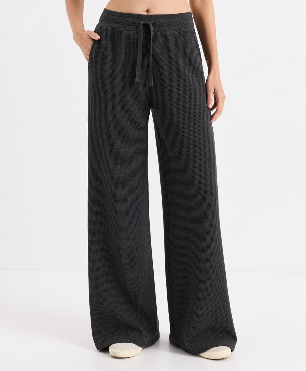 Organic Luxe Waffle Wide Leg Pant