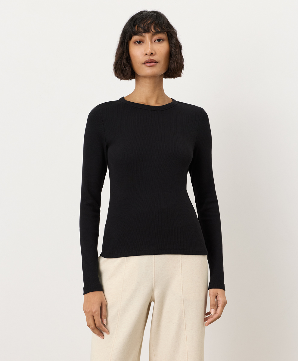 Organic Perfect Rib Crewneck Long Sleeve Tee