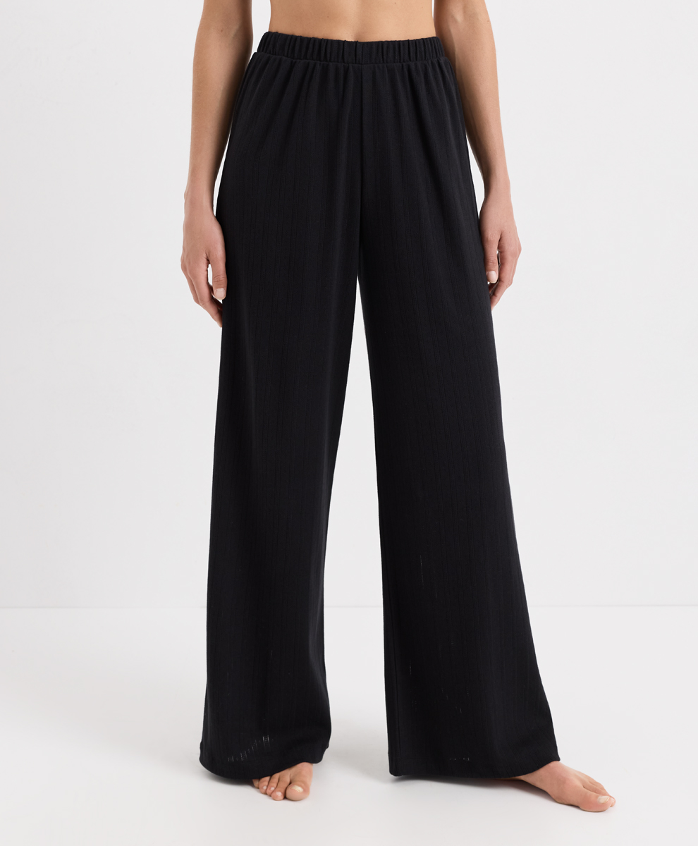 Clearance Organic Pointelle Wide Leg Pant
