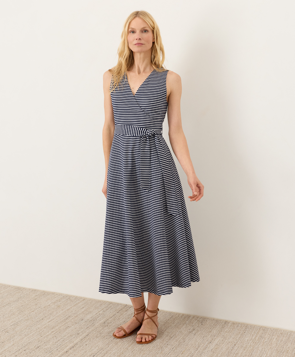 Clearance Organic Fit & Flare Easy V-Neck Dress